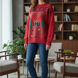 Boundary Waters Vintage School Teacher Sweater Grandma Core  Womens Large